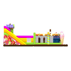 Candy 0.55mm Pvc Tarpaulin Inflatable Obstacle Courses