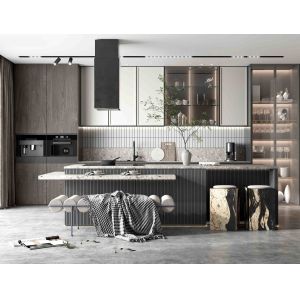 Manufacturer Customized Designs Modern MDF High Gloss Lacquer Kitchen Cabinet