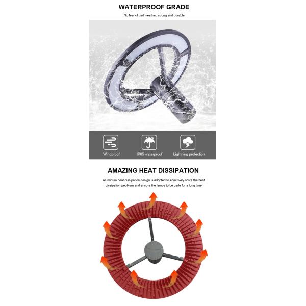 Outdoor 3300LM-6600LM 30-60Watt LED Garden Lamp Long Lifetime