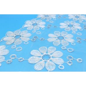 Sequins Mesh Embroidery Milk Silk Lace Trim Customized New Design