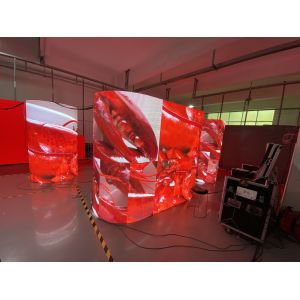 Outdoor Ultra Thin LED Advertising Display Screen Flexible Floor Standing IP43