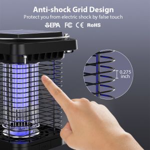 365nm LED Solar Powered Led Mosquito Killer Lamp Weather Resistance