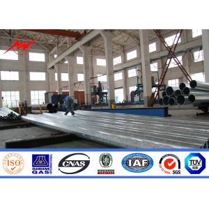 11kv Polygonal Utility Power Poles Tower Galvanized Steel Overhead 25KN Load