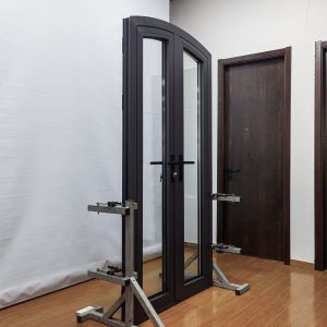 Powder Coated Aluminum Casement Doors with Double Glazed Glass