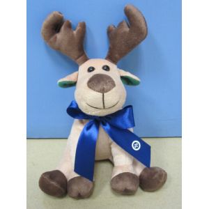 China Big Christmas Plush Toys Moose / Reindeer Stuffed Animals With Ribbon on sale
