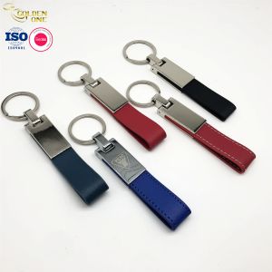 K17 Personalized Leather Keychain , Western Leather Keychain Ring