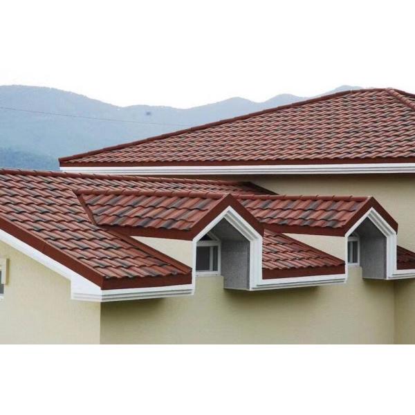 Buy Red and black shingle stone coated metal roofing tile at wholesale prices