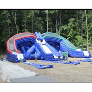 High Quality Commercial Large Triple Inflatable Water Slide 3 Lane High Tide