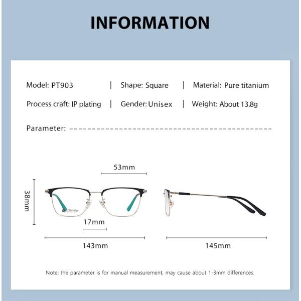OEM Titanium Frame Glasses Anti Allerg Corrosion Resistant For Men