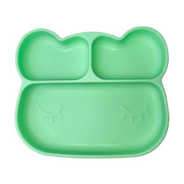 Baby Feeding Silicone Plate Premium Quality Customized Frog Shape Food Grade