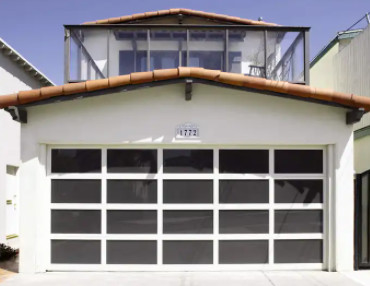 Buy Modern Design Style Water Tightness Class 3 Transparent Glass Sectional Garage Door With Powder Coating at wholesale prices