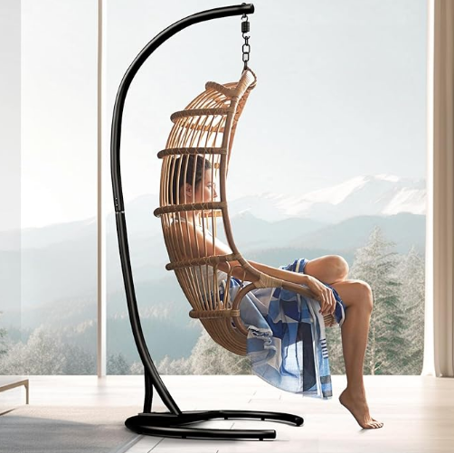 Buy Outdoor Furniture Wrought Iron Hammock Stand Classic and Functional in Black at wholesale prices