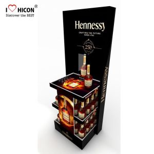 Custom Design Wine Store 3-Layer Floor Advertising Display Hardware