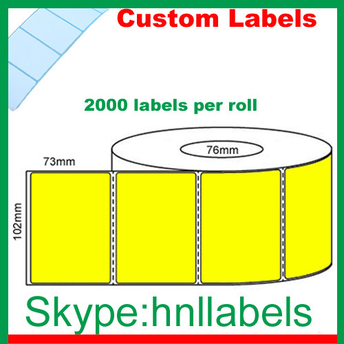 Thermal Transfer Labels 102mmX73mm/1 Yellow Transfer Roll Perm,perf, 2,000Lpr,
