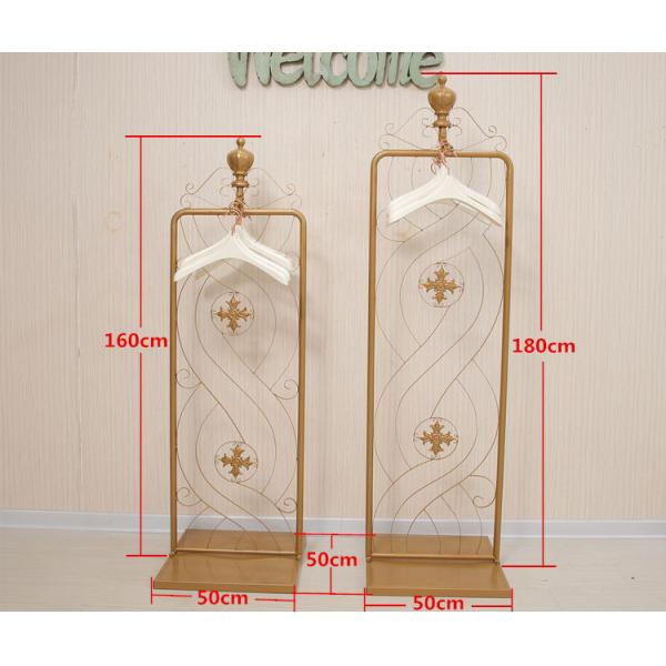 Women Clothing Store Shelves / Retail Clothing Display Systems Golden Color