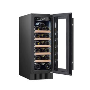 Air Cooling Bodega Red White Wine Cooler With Steel Wooden Shelves