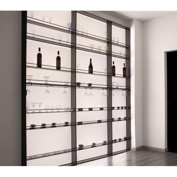 Furniture Led Light Aluminum Shelves Wall Mounted Hanging Wall Wine Shelf For