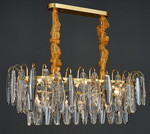 Dimmable Round Luxury Pendant Lights Customised Crystal Smoke Grey Pendant Light Rustproof