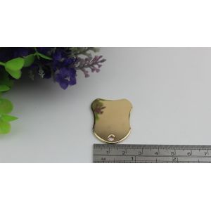 Handbag 35*27 mm light gold zinc alloy metal logo label tags with nickel free