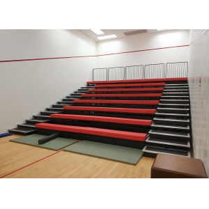 Quality Sport Facilities Retractable Grandstands Seating HDPE / Upholstery Material for sale