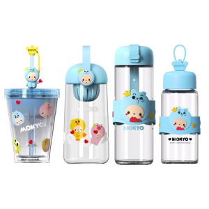 Custom Cartoon Kids Water Fruit Infuser Glass Infusion Drink Bottle With Sleeve