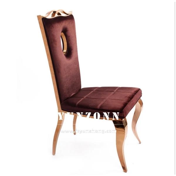 Gold Stainless Steel Dining Chair Luxury White PU Leather Wedding Chair for Hotel Party Events