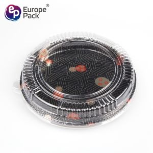 Disposable high quality takeaway plastic sushi food container with lid