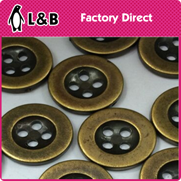 gold/silver..new fashion design colorful round 16/12mm big flatback antique bulk metal coat brass sewing metal buttons for sale
