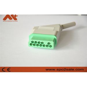ECG Connector for Nihon Kohden Patient Monitor, Green, Nylon Adaptor, 12 Pin
