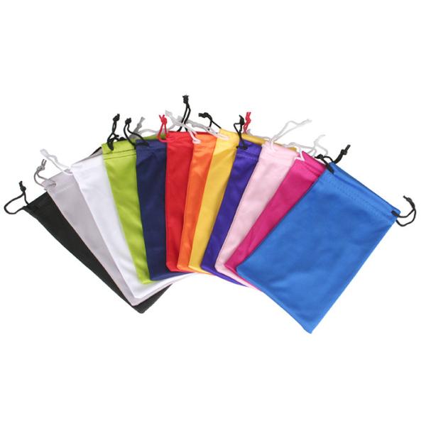 Heat Transfer Lamination Microfiber Glasses Pouch , Gravure Drawstring
