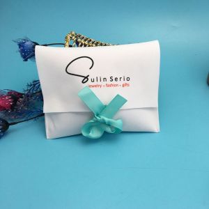 Wear Resistant White Velvet Pouch , Customized Locked Fabric Jewelry Pouch