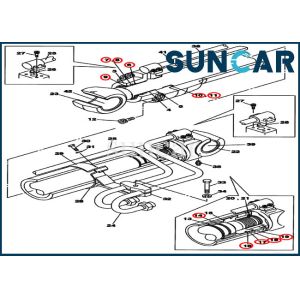 China Crawler Excavator LZ007630 Cylinder Seal Kit CX210BLR CX210B CASE Boom Replacement Kit on sale