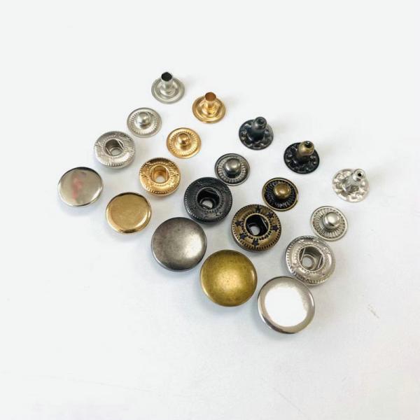 wholesale 4 parts metal stainless steel snap fastener button with custom LOGO