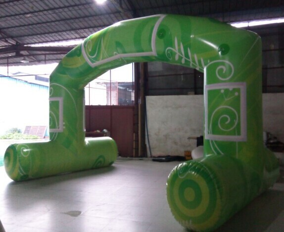 Green Standard Free Standing Inflatable Arch , PVC Tarpaulin Inflatable Arch for