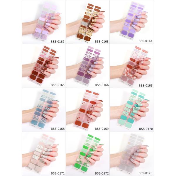 Eco-friendly Nail Wrap Supplies Self-adhesive Korean Gel Polish Strips for Custom Logo