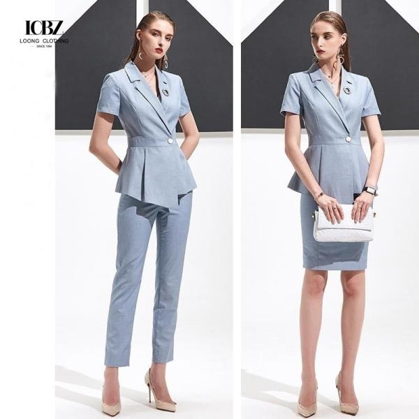 2021 Autumn Formal Occasions V-neck Business Suits for Women Slim Professional Set