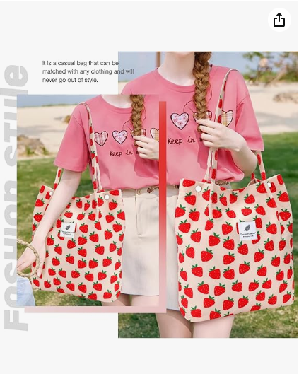 Tote Women Girls, Large Capacity Corduroy Reusable Grocery Shoulder Bag with