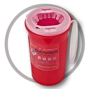 3 Litre Sharps disposal container, Sliding Lid, Red,Sharps Container |