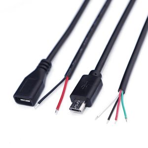 OEM Data Charging 2 4 Cores Micro USB Male Female to Open Bare Wires Pigtail