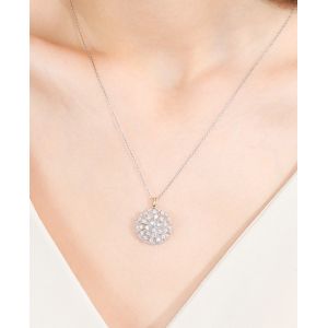 1.0ct 18K Gold Diamond Necklace Womens Dandelion Wish 4.5g