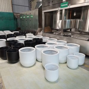 China Wholesale Round Shape Fiberglass Flower Pots GRP Planter Box For Outdoor