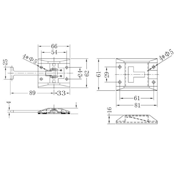 Truck Body Parts T Shape Stainless Steel Truck Camper Door Latch Trailer Truck Door Holder Door Retainer for DONGFENG Bison