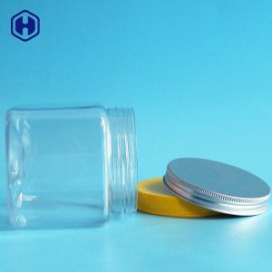 Stackable Square Wide Mouth Plastic Jars Space Saving Fully Airtight