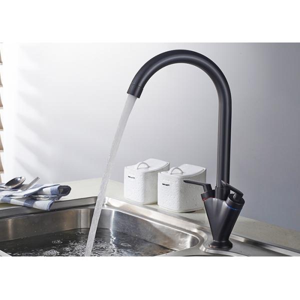 Buy Dual Handle Waterfall Black Kitchen Faucets , Deck Mount Kitchen Faucet ROVATE at wholesale prices