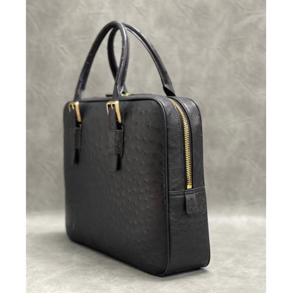 Authentic Real True Ostrich Skin Businessmen Briefcase Laptop Purse Bag Genuine Exotic Leather Male Working Handbag
