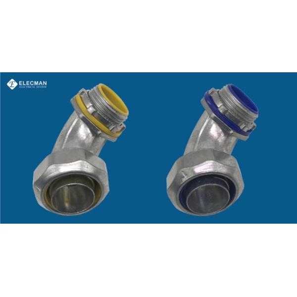 90 Degree Zinc Flexible Conduit Connector 2 Inch Liquid Tight Conduit Fittings