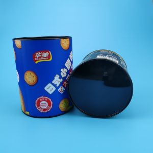 Biodegradable Snacks Paper Food Cans With Metal Cover