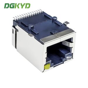 Surface mounted RJ45 connector with gigabit RJ45 and light LCP material SMD