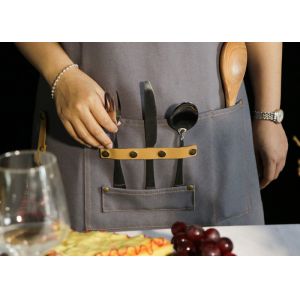 Grey Polyester Washable 60x80 Kitchen Cooking Apron