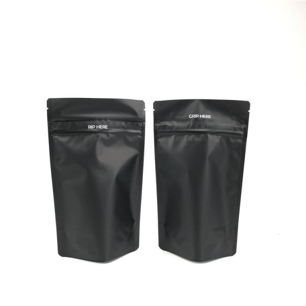 Buy Black Matte Double Zipper CMYK Plastic Pouches Packaging at wholesale prices